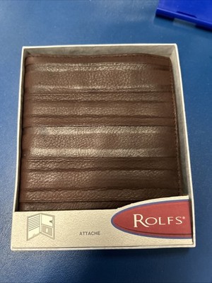 BROWN ROLFS Men's wallet 21 credit card slots Genuine Premium Leather ATTACHE NW