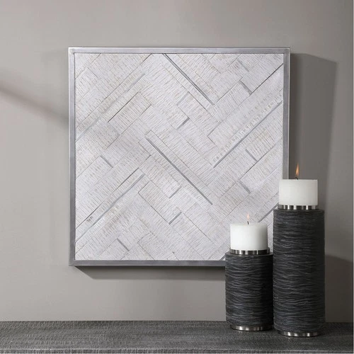 Uttermost 04265 Redondo Whitewashed Pine and Silver Wood Wall Decor - Picture 7 of 7