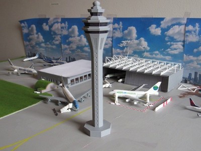 1:400 scale model airport ATC tower - V2