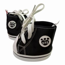 Build a Bear Black White High Top Canvas Tennis Gym Shoes Sneakers