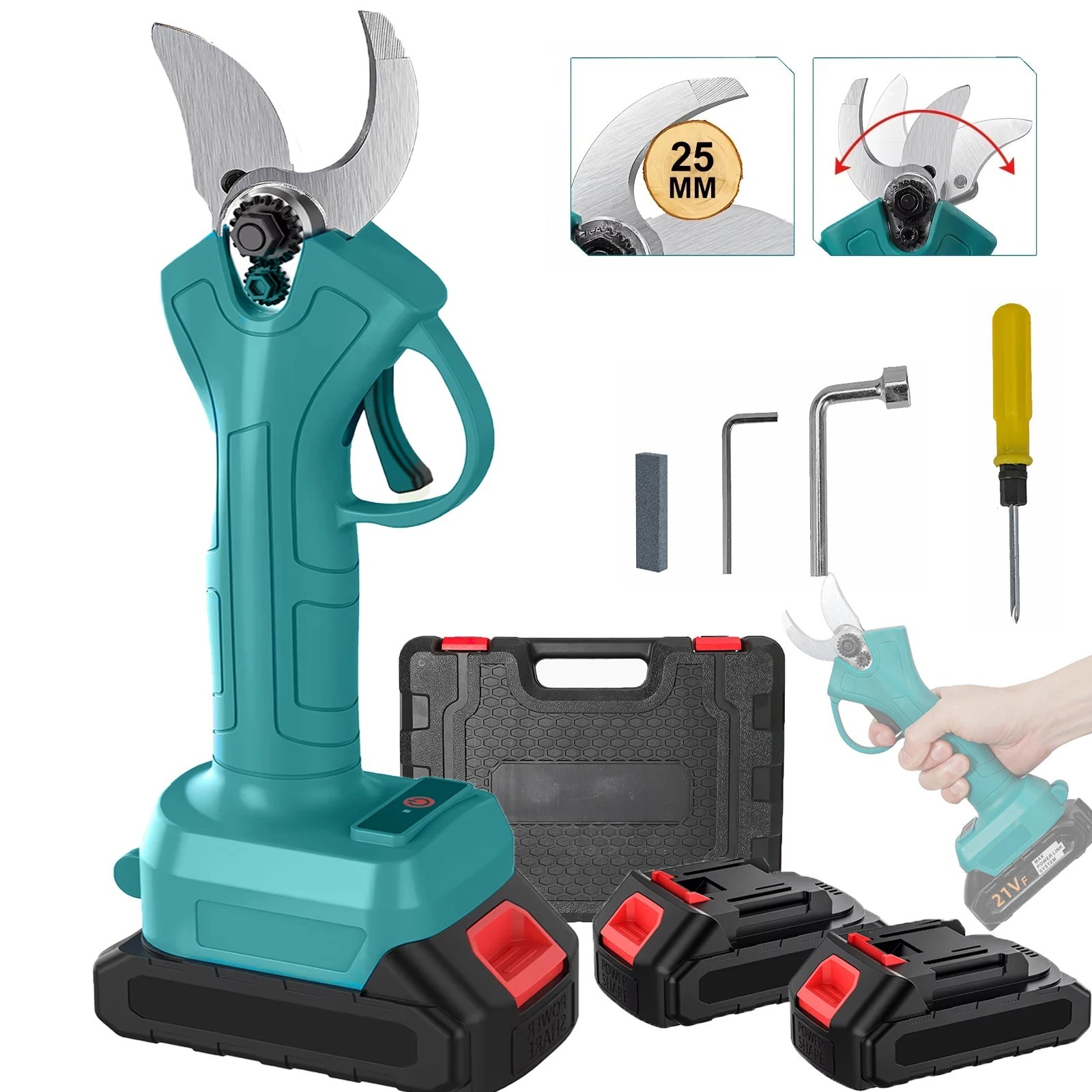 Cesoia Potatura Vigna Batteria 500W 45mm Compatibile Makita 18V