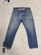 original Late 60s Levis 501 Big E Jeans USA Distressed Repaired 33 34x30