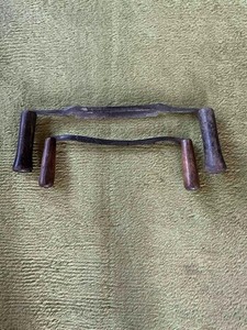 Antique Draw Knife Bark Scraper (2) Unmarked 6" and 7" Blades Hand Forged