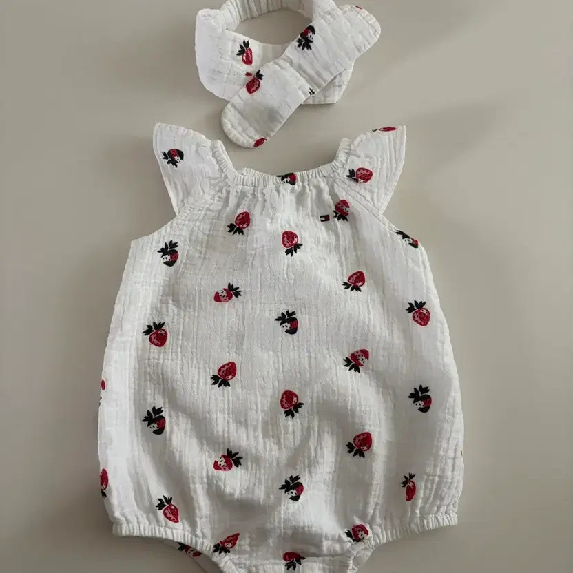 Tommy Baby Strawberry Bodysuit & Headband Set 12M