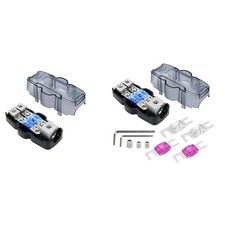 Fused Distribution Block Automotive Fuse Box 1 in 2 Out Compact Input 1x 0/2/4