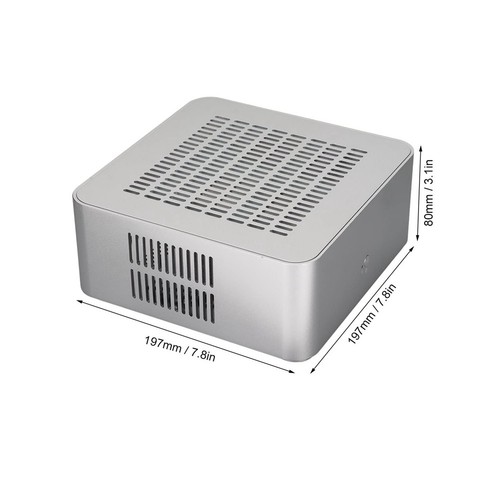 Aluminiumgehäuse, Kleines Desktop-Computergehäuse, Netzteil, HTPC, -ITX-PC-2390 - Afbeelding 6 van 6