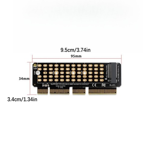 PH41-U1 M.2 NVMe SSD to PCI-E 4.0 Single Disk Adapter Card PCIe x4 x8 x16 Card - Photo 4/5