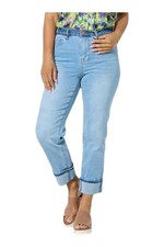DG2 by Diane Gilman Women's 2-Tone Straight Leg Jean Chambray/Midtone