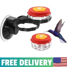 Easy-Clean 2 Pack Window Mounted Hummingbird Feeders - Perfect for Hand Feeding 