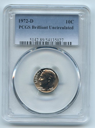 1972 D 10C Roosevelt Dime PCGS Brilliant Uncirculated BU