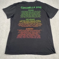 Coachella Festival 2016 Shirt Adult Medium Black Cotton Short Sleeve