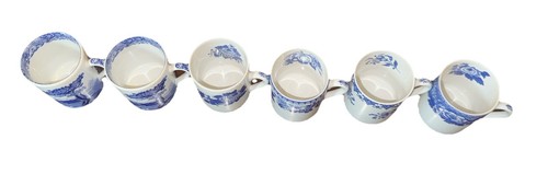 SPODE- Blue Italian/ The Blue Room Collection. Cups and Saucers Set of 9 - Picture 12 of 20