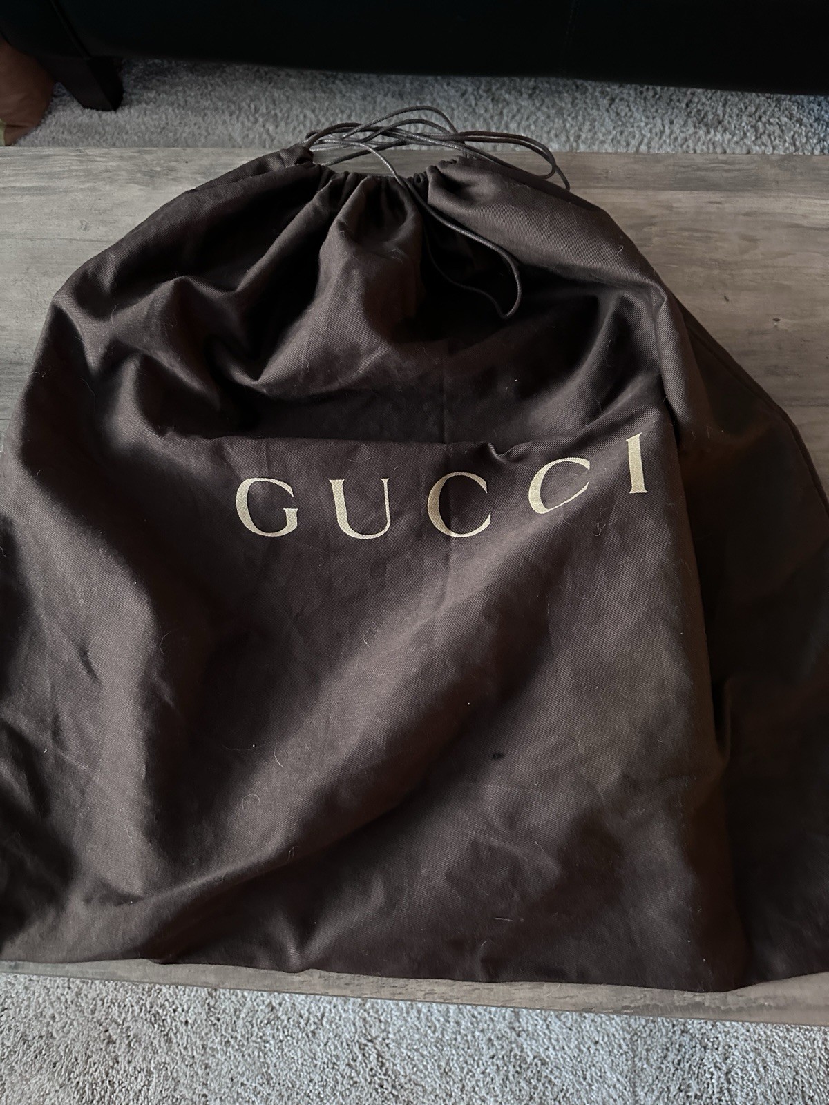 Authentic XLarge Gucci Dust Bag Pull String Cotto… - image 3
