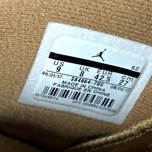Nike Air Jordan 6 Retro Wheat Gold Harvest Mens 9 384664-705 Suede Sneakers Shoe - Picture 8 of 9