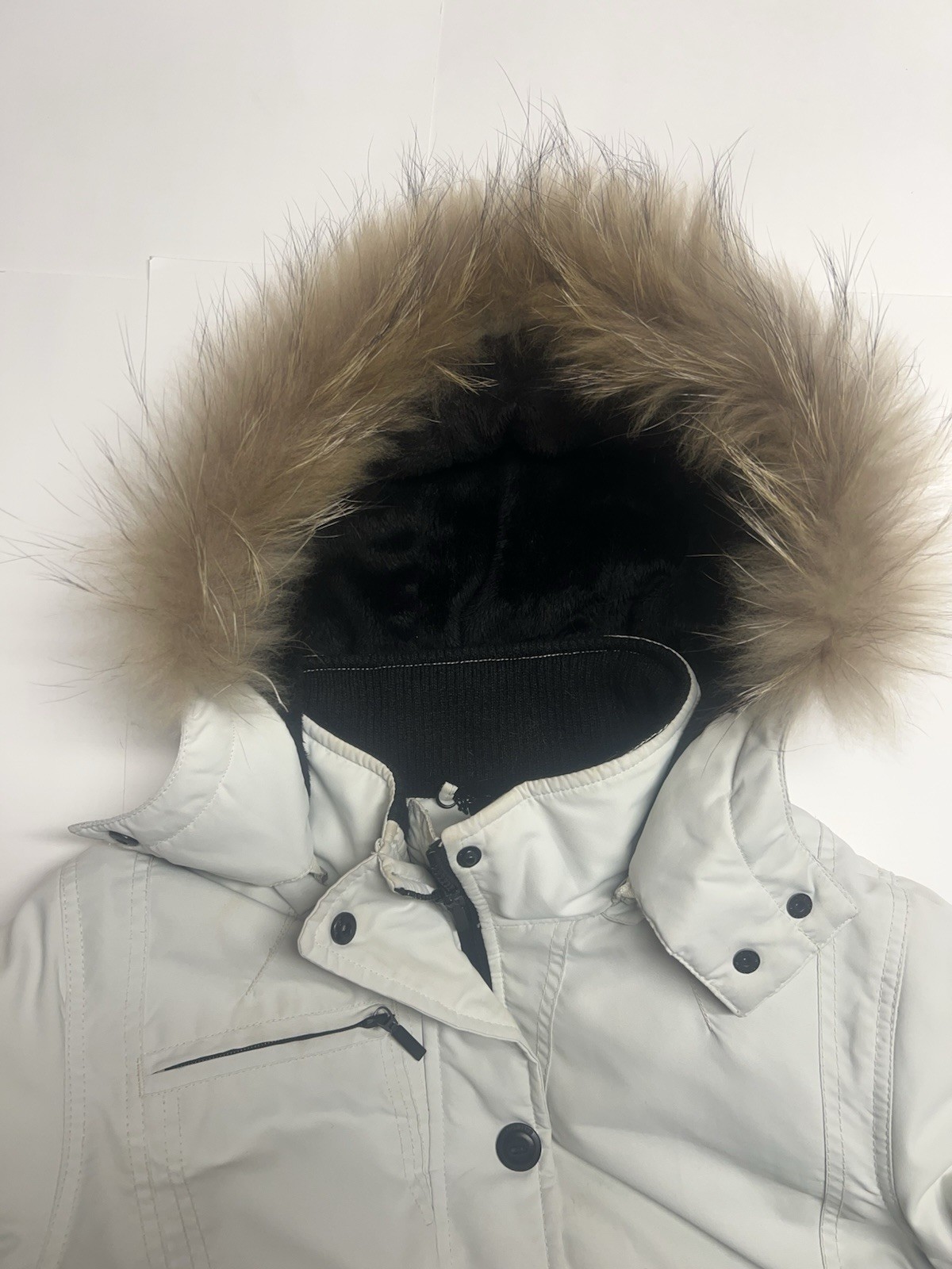 Point Zero jacket Fur Hood White Size medium Mult… - image 6