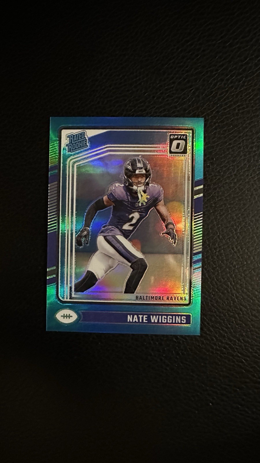 2024 Panini Donruss Optic Nate Wiggins Aqua Holo Rated Rookie /299 #281 Ravens