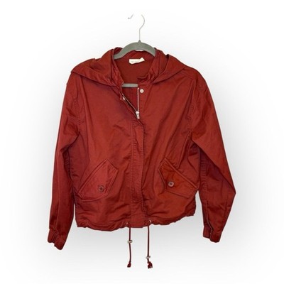 78 & Sunny Rust Red Hooded Utility Jacket Lightweight Casual Preppy Size Small