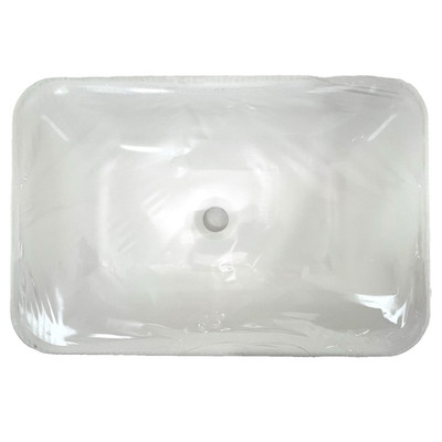 SIGNATURE HARDWARE Resser White Semi-Recessed Rectangular Sink SHREV300WH
