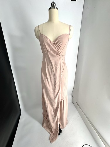 NEW Show Me Your Mumu Mariah Wrap Dress in Dusty Pink Luxe Satin Size Xs - Picture 1 of 7