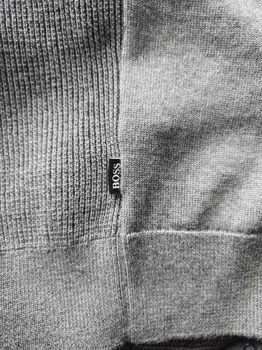 Hugo Boss Bizzino Finest Italian Virgin Wool 1/4 Zip Grey Men's Size Medium VGC - Picture 6 of 12