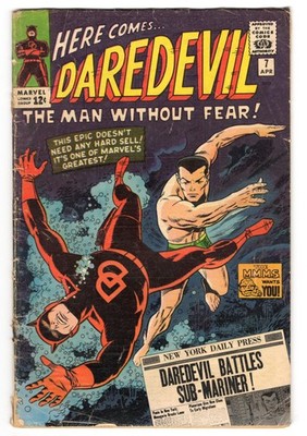 Daredevil 7 1965 Marvel Comics G/VG 3.0 1st App Red Costume Sub-Mariner