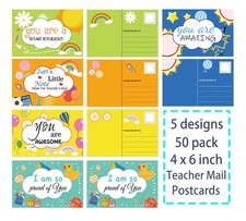 50 PCS Teacher Mail Postcards For Students You Are Awesome Cards 4x6 Inch