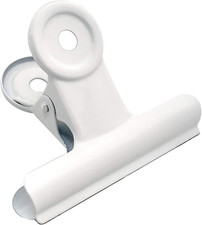 Large White Bull Clips - 12 Pack Metal Hinge Clip File Paper Clamps for Crafts,