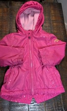 Osh Kosh B'gosh Girls Sparkle Pink Jacket Size 12 Months with hood