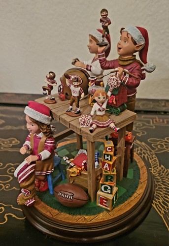 Danbury Mint 49ers Elves Christmas Toy Shop Figurines Cheerleader 2001 Rare HTF! - Picture 18 of 22