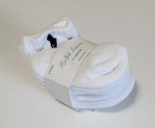 Ralph Lauren Baby Boys Quarter Length Low Cut Socks 6 Pk White Sz 0 - 6 mo - NWT