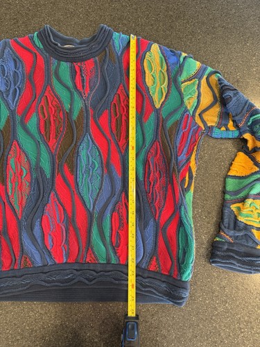 Vintage Cuggi Coogi 70s Colorful 3D Sweater Medium Mercerized Cotton Australia - Bild 4 von 5