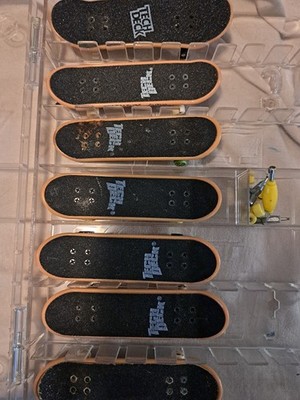 Tech Deck Tony Hawk Fingerboard Lot w/ Plastic Carrying Case, Multiple Boards