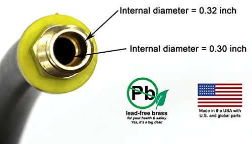 12-inch Short Air Compressor Hose: 1/4" Male NPT To 1/4" Male NPT Connections