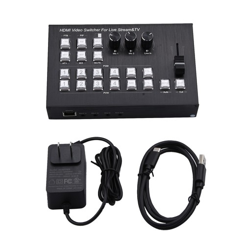 1*HDMI Video Switcher Mixer Support Multiple Camera Live Streaming OSD PIP MIC - Afbeelding 6 van 15