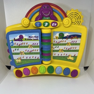 Vintage 2001 Mattel Barney Musical Nursery Rhymes Piano Book Working Toy