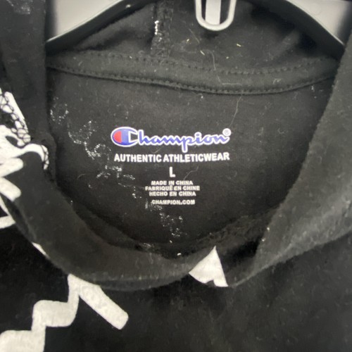 Champion Hoodie Youth large, schwarz Langarmshirt mit Kängurutasche - Bild 5 von 5