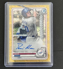 2020 Bowman Chrome Gold Refractor Autograph #CPA-DMA Devin Mann Dodgers /50