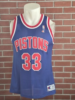 Detroit Pistons #33 Grant Hill Mens 44 Champion Vintage Basketball