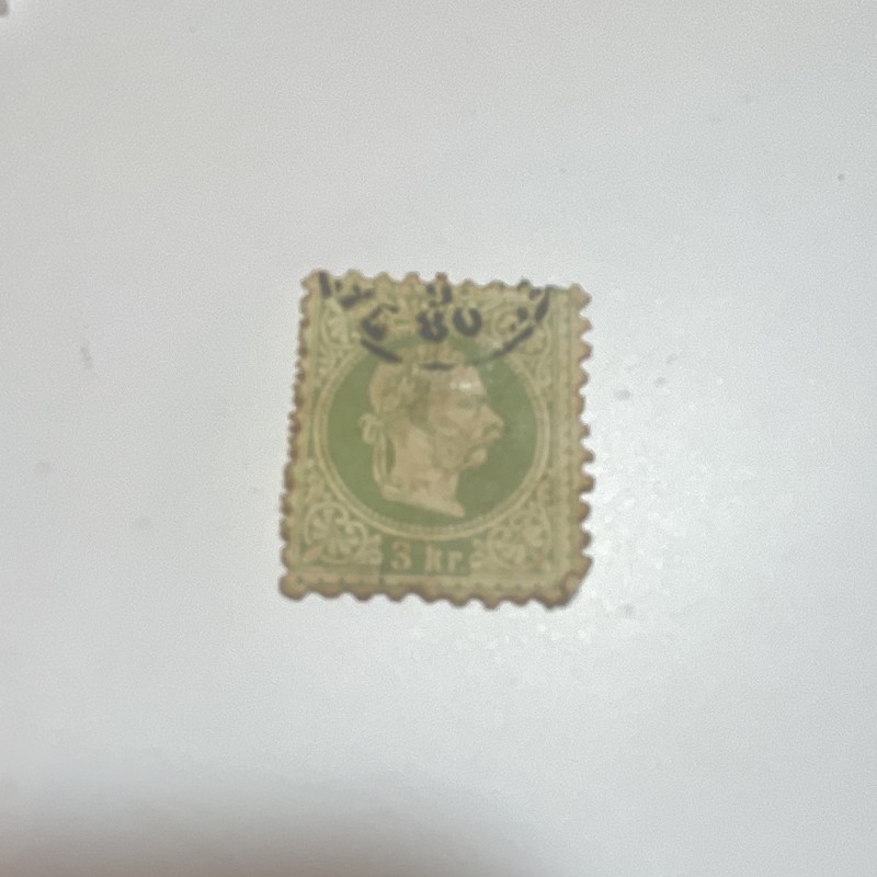 Austria 3 Kr Green Postage Stamp Used, Royalty Portrait (Pre-Decimal)