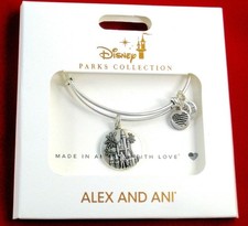 New Alex Ani Bracelet Disney Park Walt Mickey Castle Fireworks Partners Silver