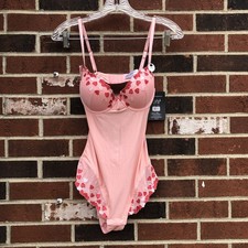 marilyn monroe push up bodysuit womans size medium pink NWT