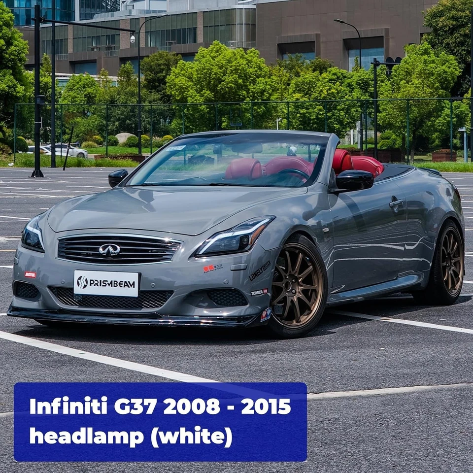 Фары с логотипом пламени PRISMBEAM RGB подходят для 08–13 Infiniti G37 2DR и 14–15 Q60 2DR - Изображение 2 из 4