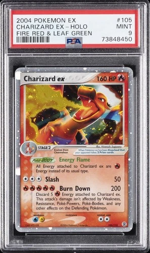 2004 POKEMON EX FIRE RED & LEAF GREEN #105 CHARIZARD EX-HOLO PSA 9