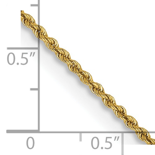 Collana o bracciale Lex & Lu oro giallo 14 kt 1,50 mm fatto a mano corda regolare catena - Foto 5 di 5