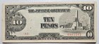 Philippines Japanese Invasion Money 10 Pesos 1940's Block 40