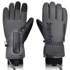 devembr Ski Gloves with Wrist Guards and Undercuff Design, Snowboarding Glove...