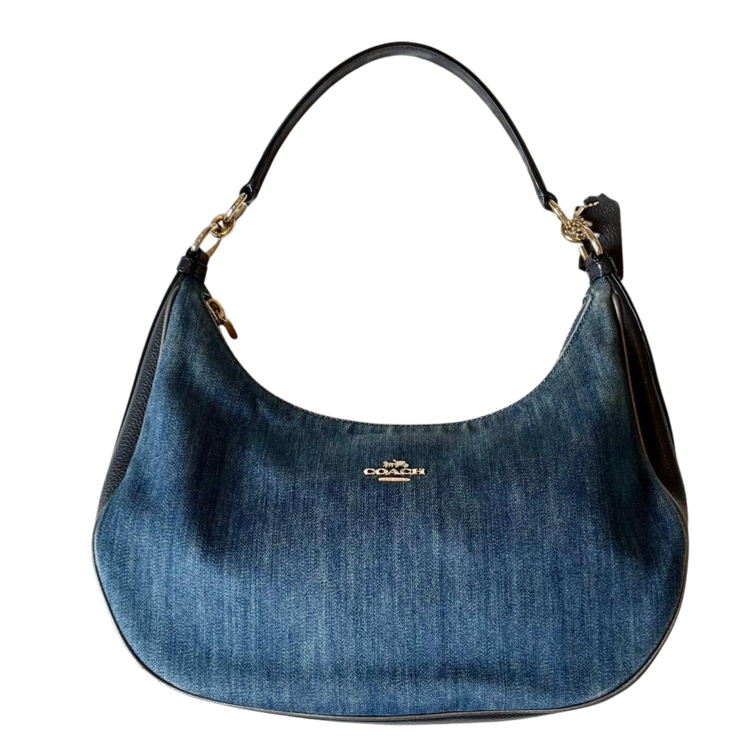 COACH Hobo Indigo Denim Shoulder Bag Handbag Blue 26157 Authentic