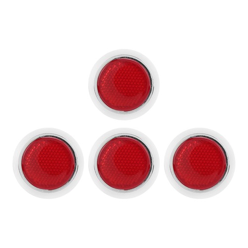 Red Reflector Reflective Decal ABS Chrome Trim Round Reliability For Alert - Bild 8 von 12