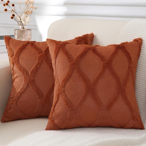 Throw Pillow Covers 2 PCS, Soft Plush Faux Fur Decorative Pillowcases for Sofa - Picture 2 of 138