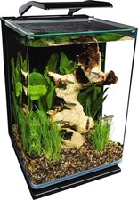 Marineland Portrait Glass LED Aquarium Kit 5 Gallon Hidden Filtration Black